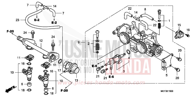 CORPS DE PAPILLON de SW-T400 ABS SWORD SILVER METALLIC (NHA95) de 2009